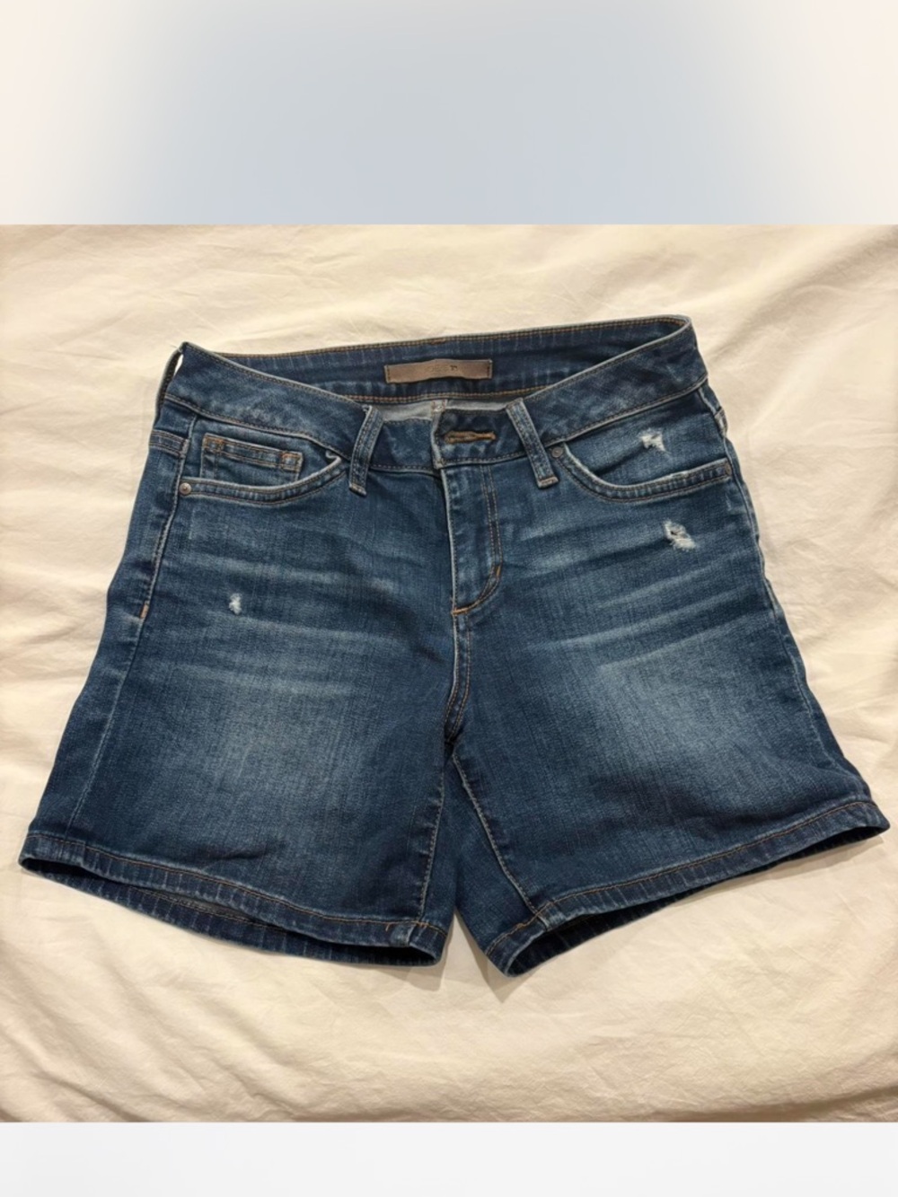 Joe's Jeans Medium Blue Distressed Denim Shorts